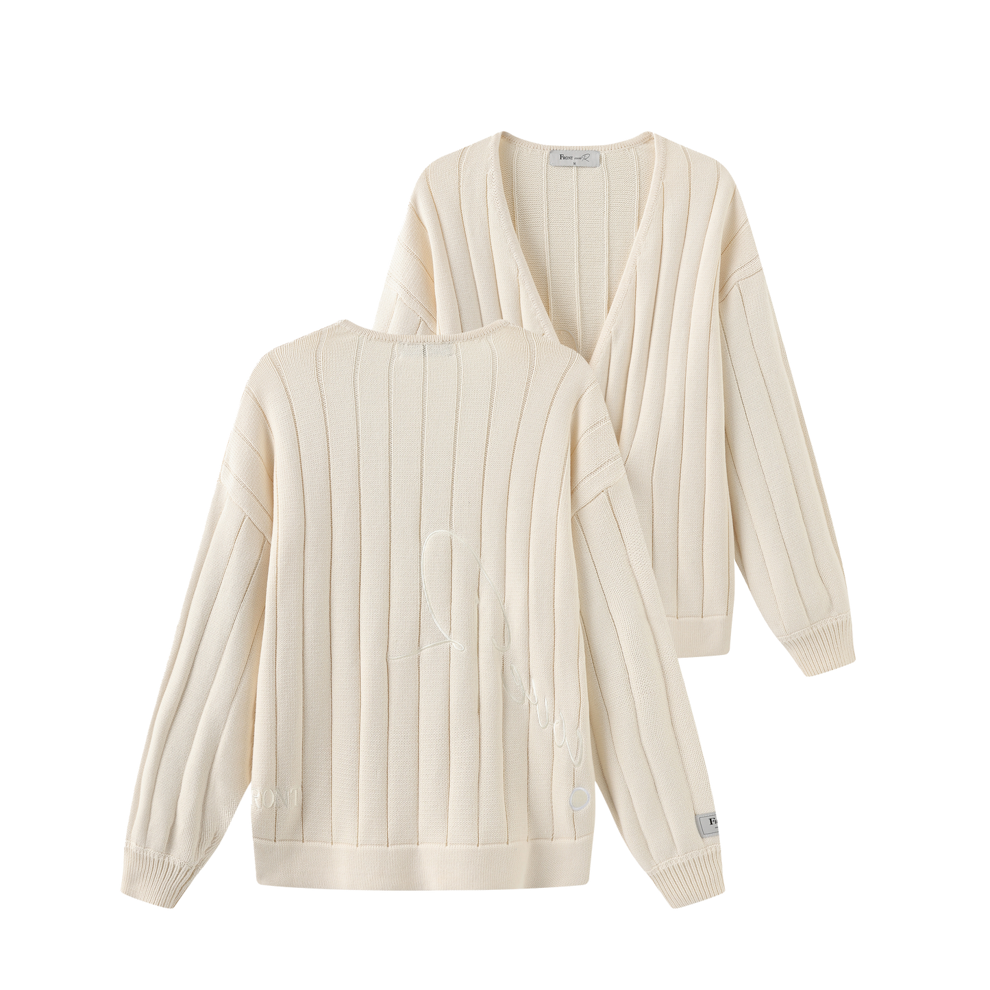 Ivory Cotton Double Breasted Cardigan