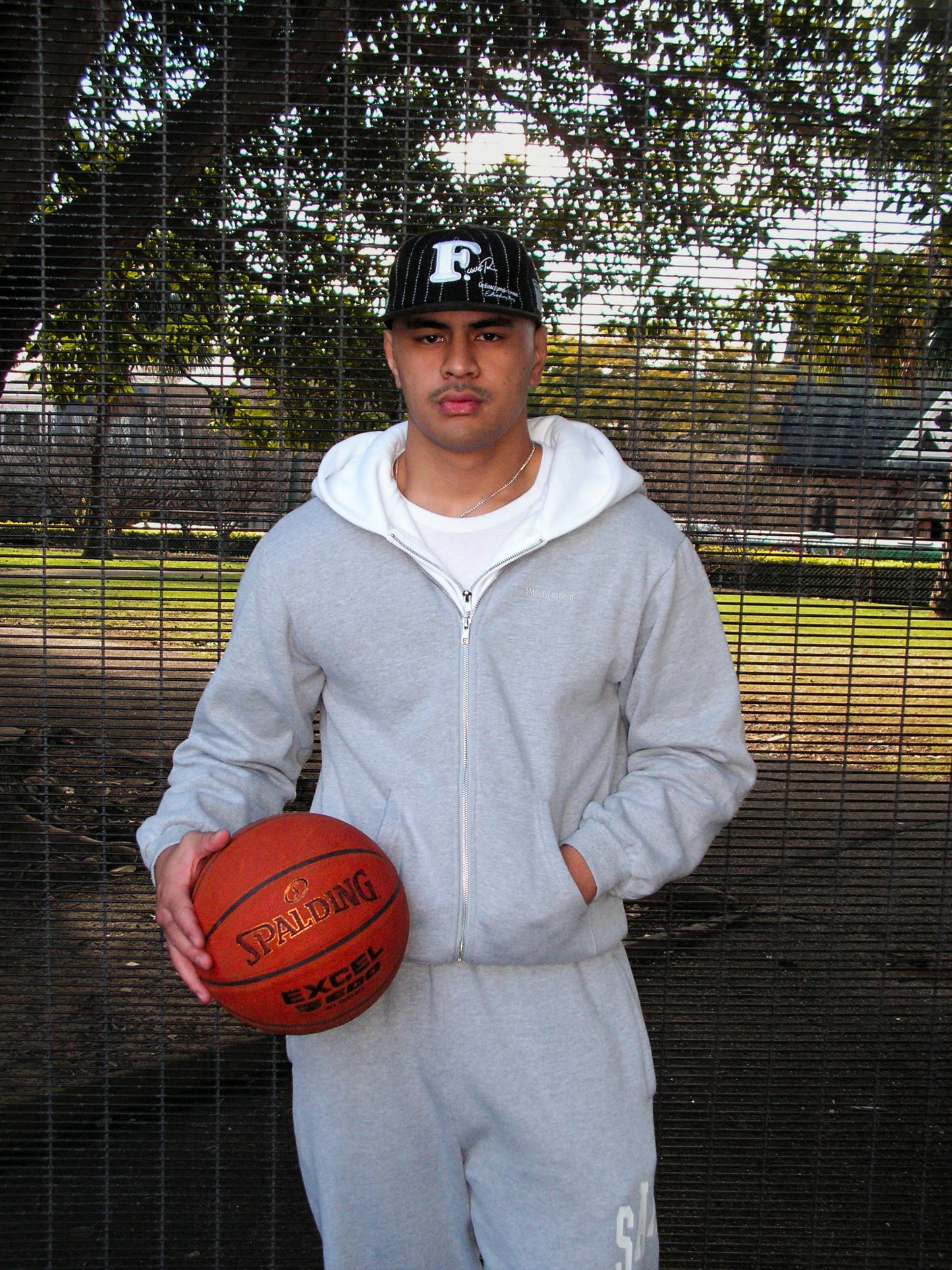 Black Wool Pinstripe Ball Cap