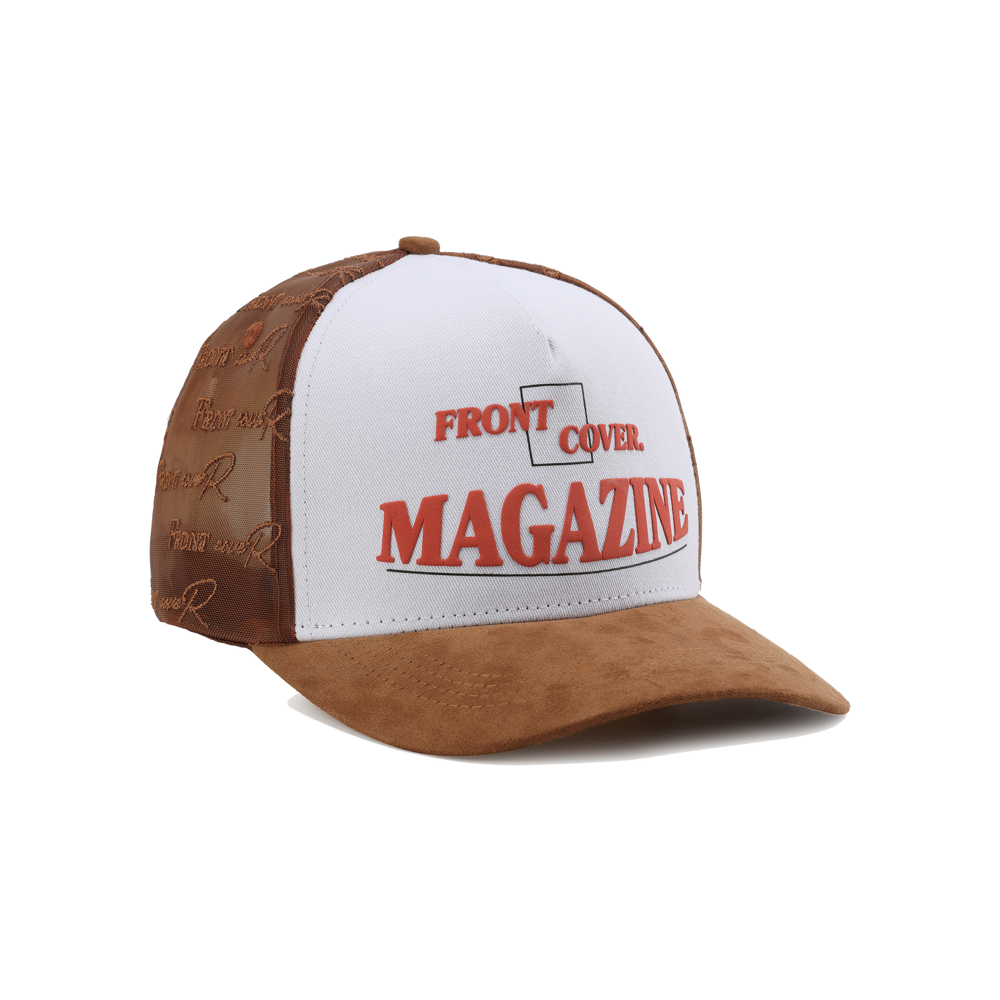 Brown Embroidered Mesh Trucker Hat